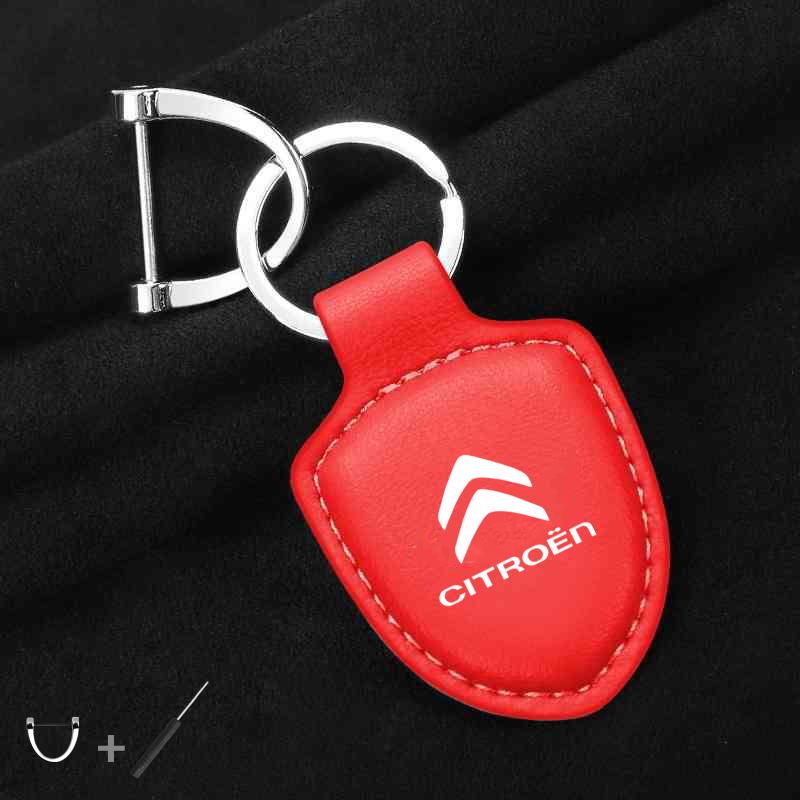 ASY1   Para Citroen C4 C3 C2 C1 C5 DS3 Berlingo Xsara Reposacabezas Accesorios Protector de Coche Llavero de Cuero Llavero Colgante Soporte Regalo