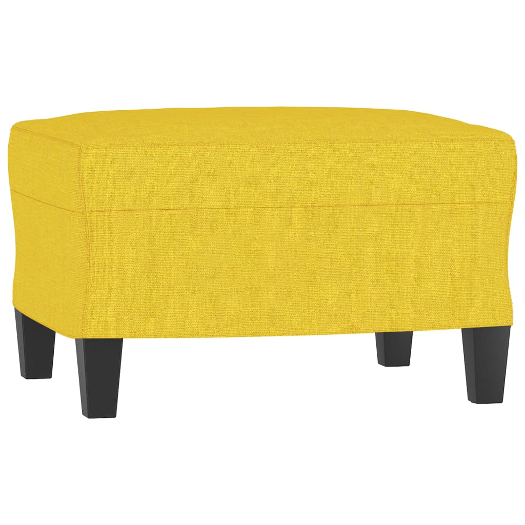 Vidaxl 3-Seater Sofa with Footstool, Light Yellow, 180 Cm, Fabric