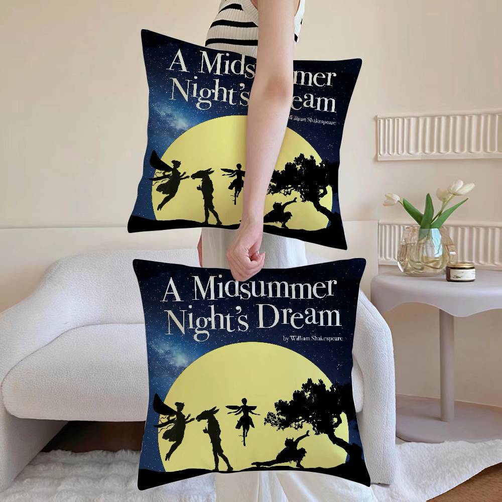 A M-Midsummer Nights Dream Pillow Case Sofa and Living Room Decorative Cushion Covers Dust-proof and Mite-proof Invisible Zipper