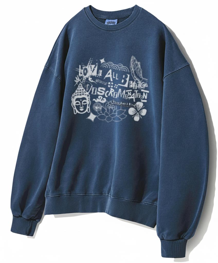 REBRENNER Dtg Gotama Pigment Sweatshirt Charcoal