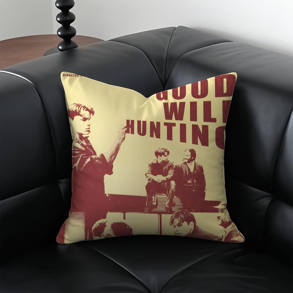 Movie Inspirational GGood Will HHunting Cushion Cover Pillow Case Antidustmite Invisible Zipper Silky Plush Cushion