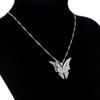 925 Silver Multi-Layer Butterfly Filigree Pendant Necklace - Unisex Jewelry