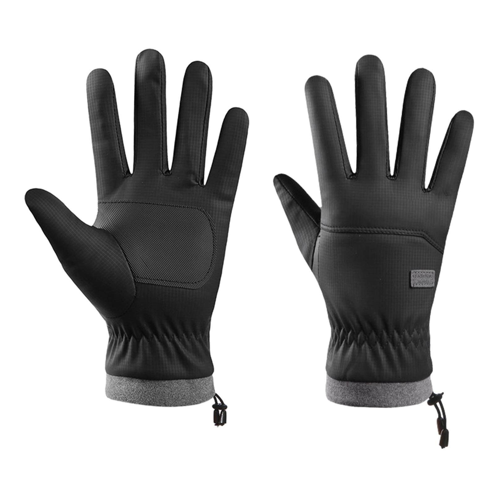 Mens Waterproof Winter Gloves Cycling Gloves Touchscreen Windproof Ski Gloves for Skating Outdoor Sports Motorcycling Biking чёрный