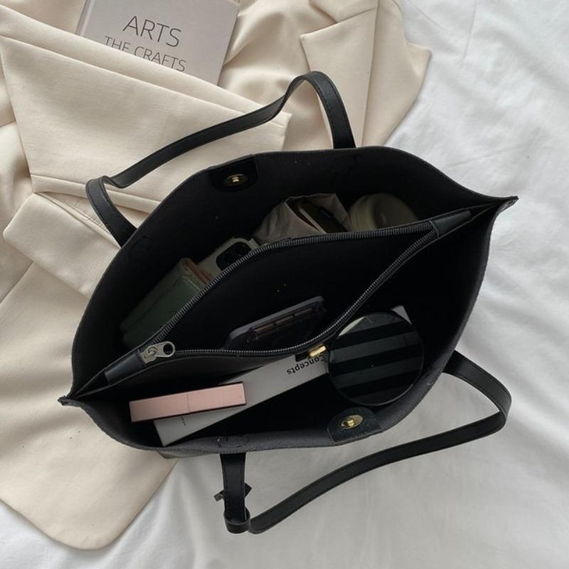 Large Capacity Women's Bag, Soft Leather Tote Bag, Casual and Versatile Single Shoulder Bags for Woman Korean Handbags