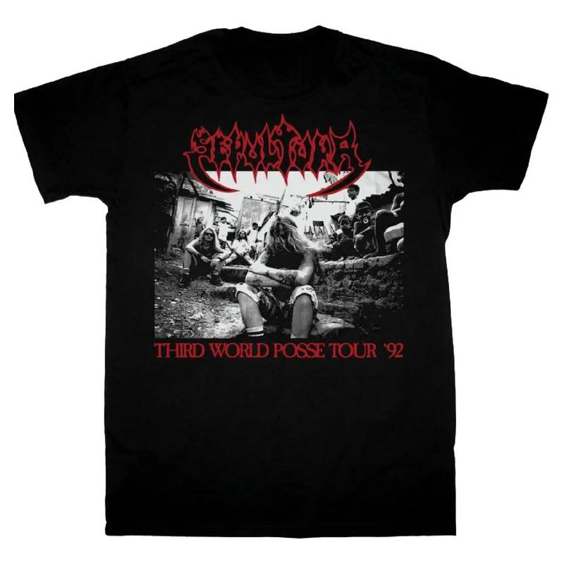 Camiseta Negra Rare Sepultura Third World Posse Tour 1992 Pa S