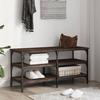 VidaXL Shoe Bench, Shoe Rack with Legs, Shoe Cabinet with Living Room Storage, Industrial, Oak 839047
