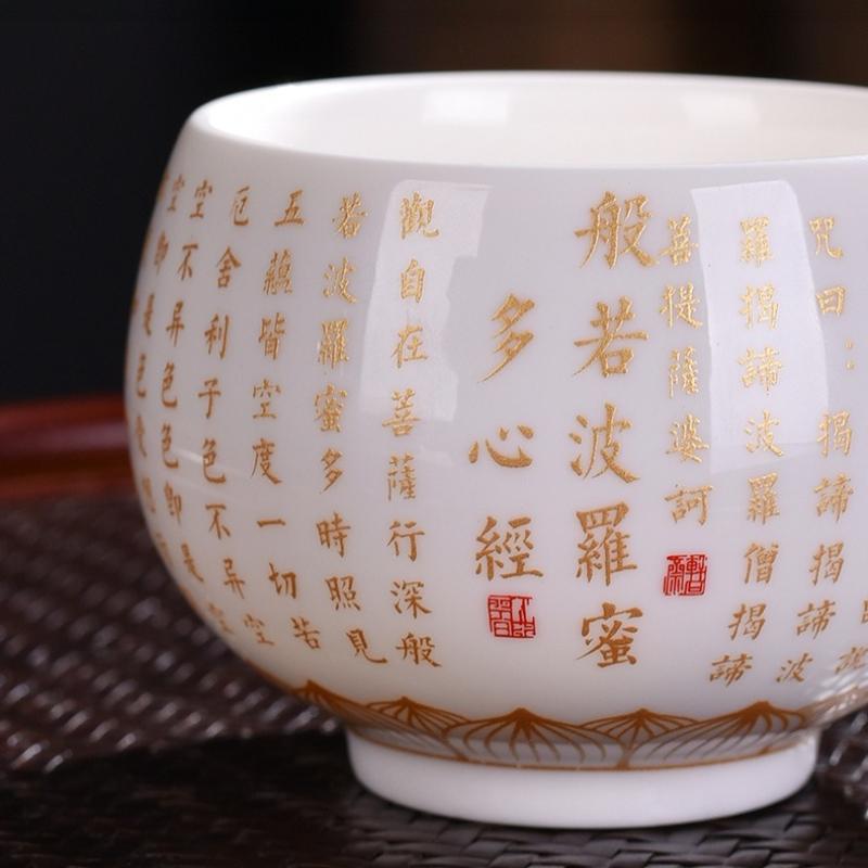 Exquisite Ceramic Teacup Household Beauty Master Cup Handmade Portable Tea Set Chinese White Porcelain Tea Bowl