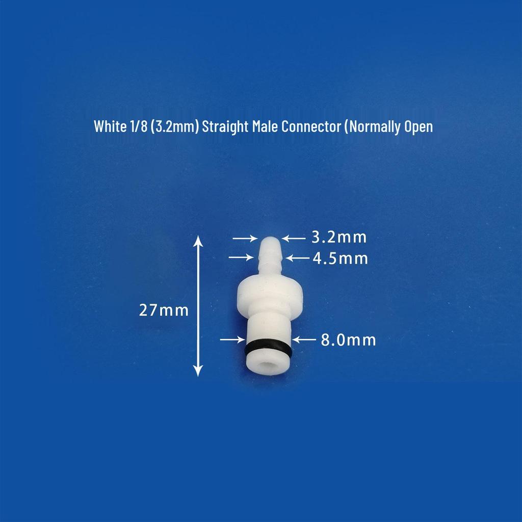 CPC Connector with Shut-Off Valve: 3/16" Male/Female Quick Disconnect for Beauty Instruments