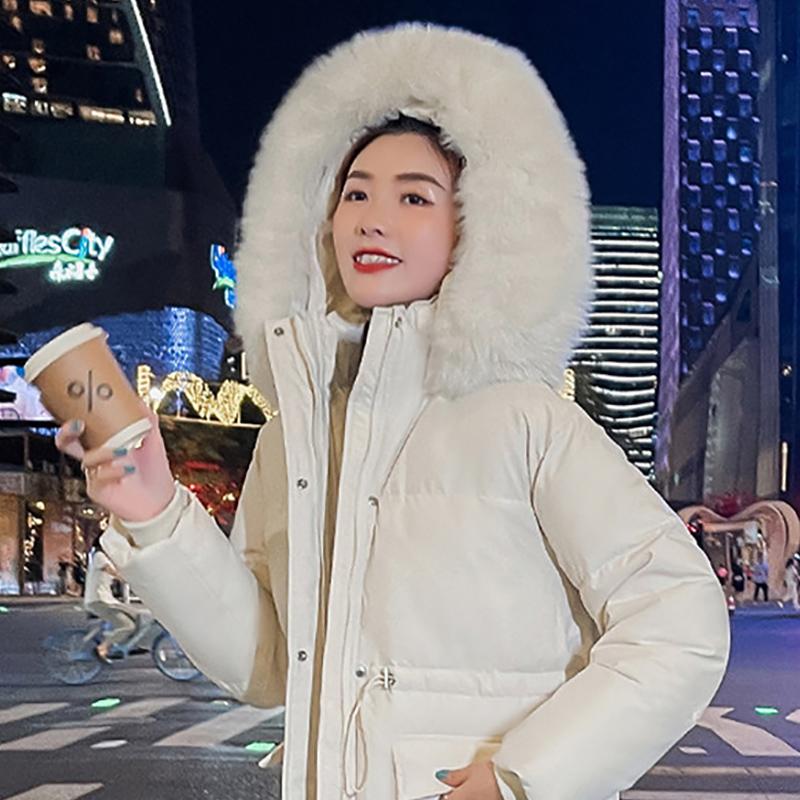 IELGY Mit Baumwolle gefütterte Jacke. Mittellange Damen-Jacke im koreanischen Stil. Schlanke wattierte Daunenjacke. Gepolsterte Jacke