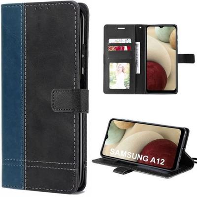 Protective Case for Samsung Galaxy A12 - BOOLING - Two-tone Leather Effect - Card Slots and Wallet