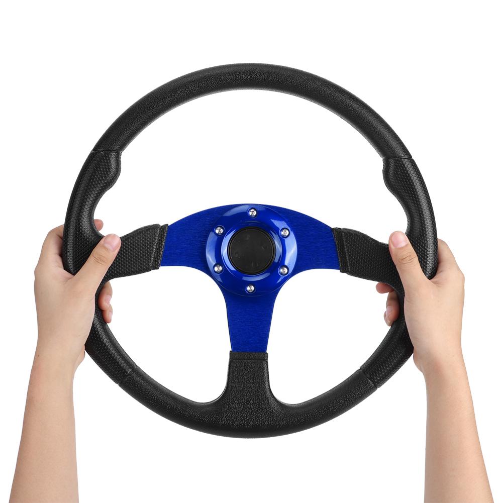 350mm14in Sportratt för racingbil Djup skål 6 bultar Universal Modifierad tillbehörBlå