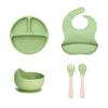 Children's Silicone Plate 5-piece Set, Baby Complementary Food Grid Plate, Maternal and Infant Feeding Tableware Set