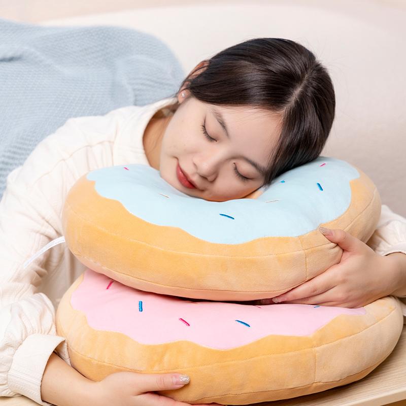 42cm Simulation Cartoon Fried Doughnut Plush Throw Pillow Cute Soft Stuffed Food Sweet Doll Toys Birthday Gifts Decor