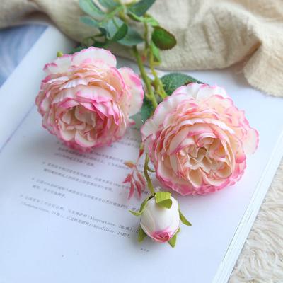 Artificial Fake Western Rose Flower Peony Bridal Bouquet Wedding Home Decor