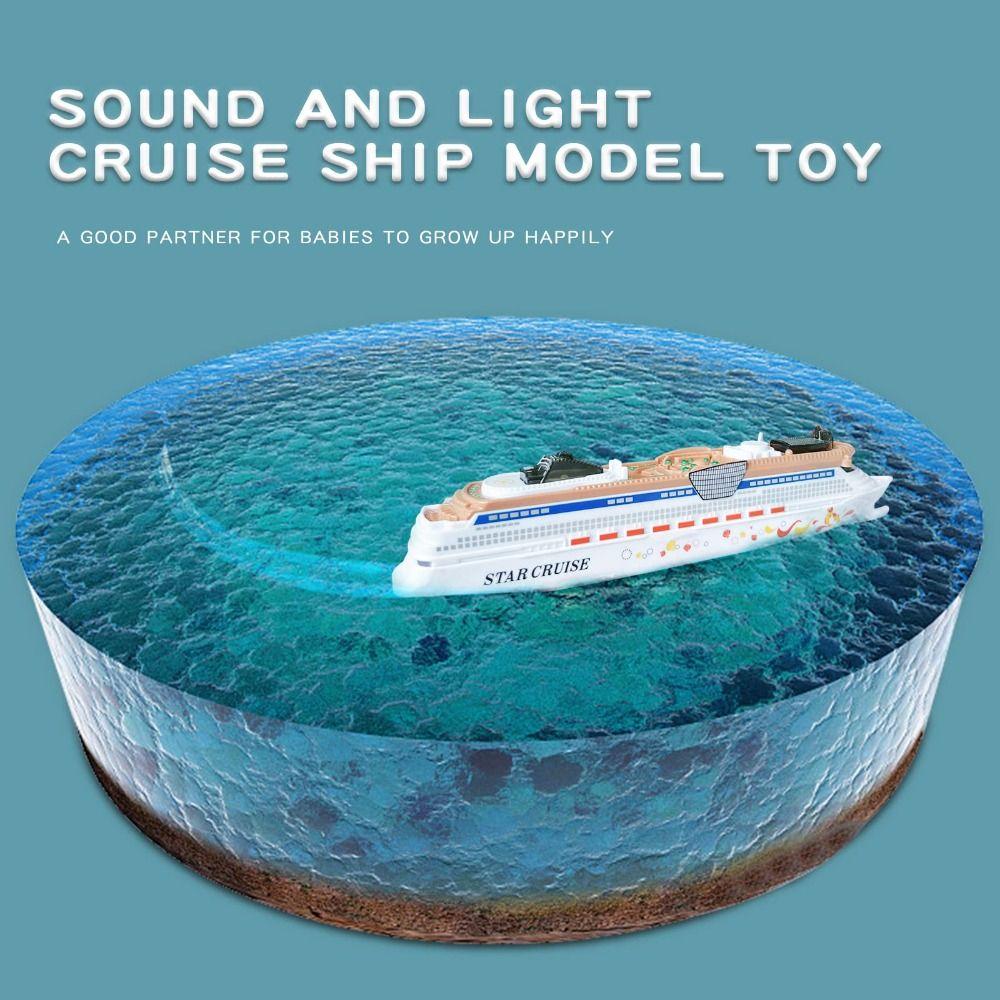 Kids Birthday Gift Ocean Liner Boat Toy Home Decoration with Light and Sound Cruise Ship Model Toy