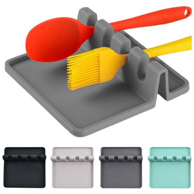 Silikonová podložka pod lžíci na sporák, tepelně odolný držák na náčiní s odkapem