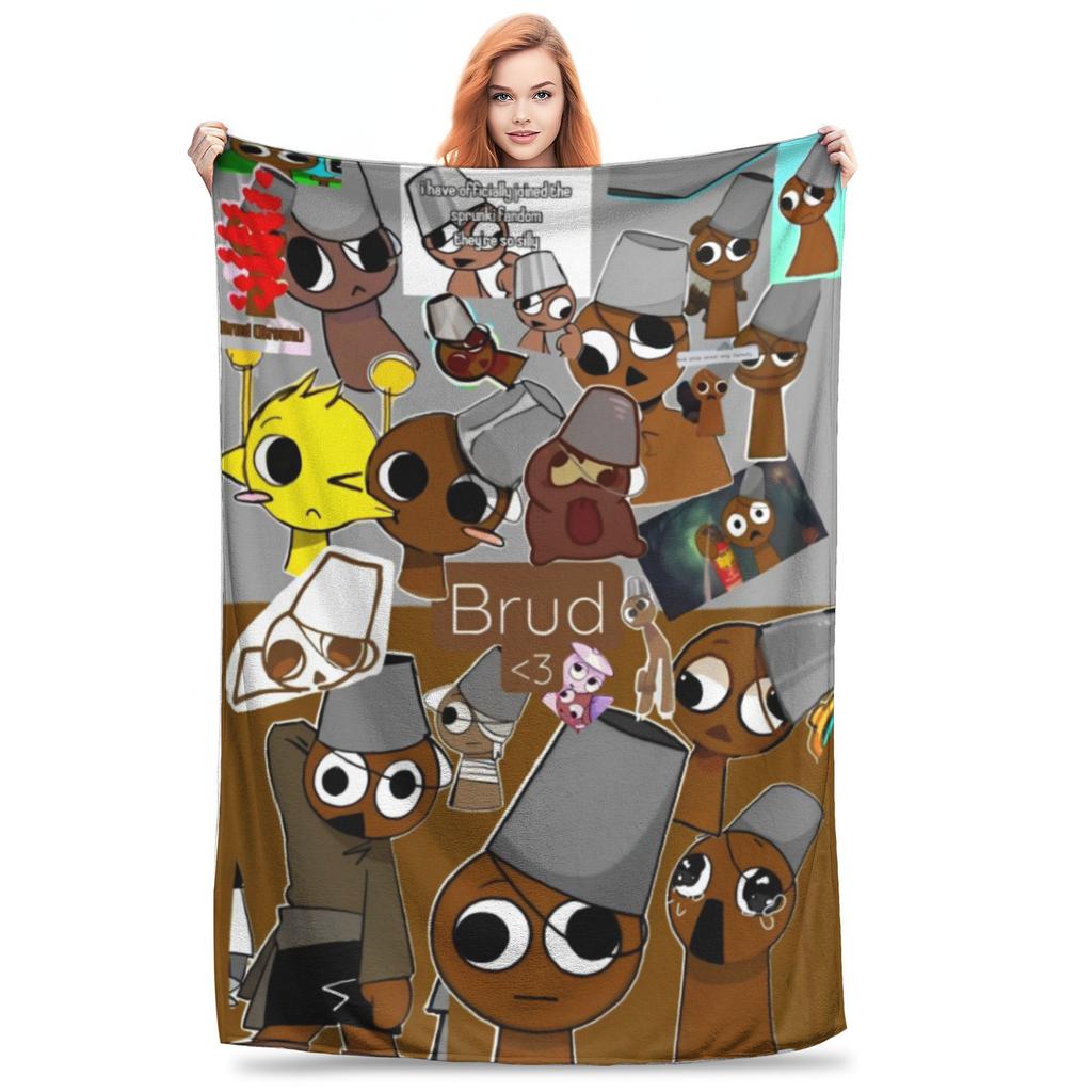 Sprunki Incredibox Cartoon Game Blanket Cozy Soft Throw Blankets for Sofa 50x60 Inch Multi-size Rug Piece