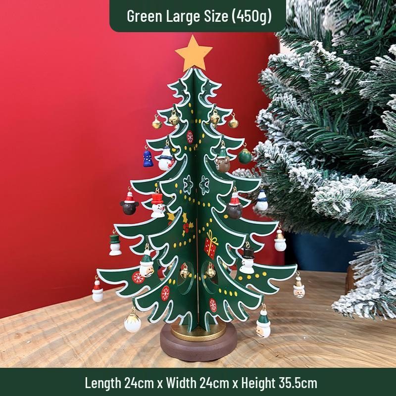 Children's DIY Wooden Christmas Tree Ornament Set - 3-Piece Educational Handmade Decorations
