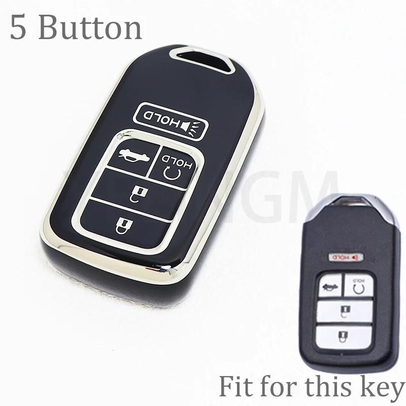 2 3 4 5 Button For Honda Accord Civic Cr-V Fit Hr-V Pilot Ex Odyssey Crosstour Ridgeline Clarity Insight Lx Car Key Case Cover