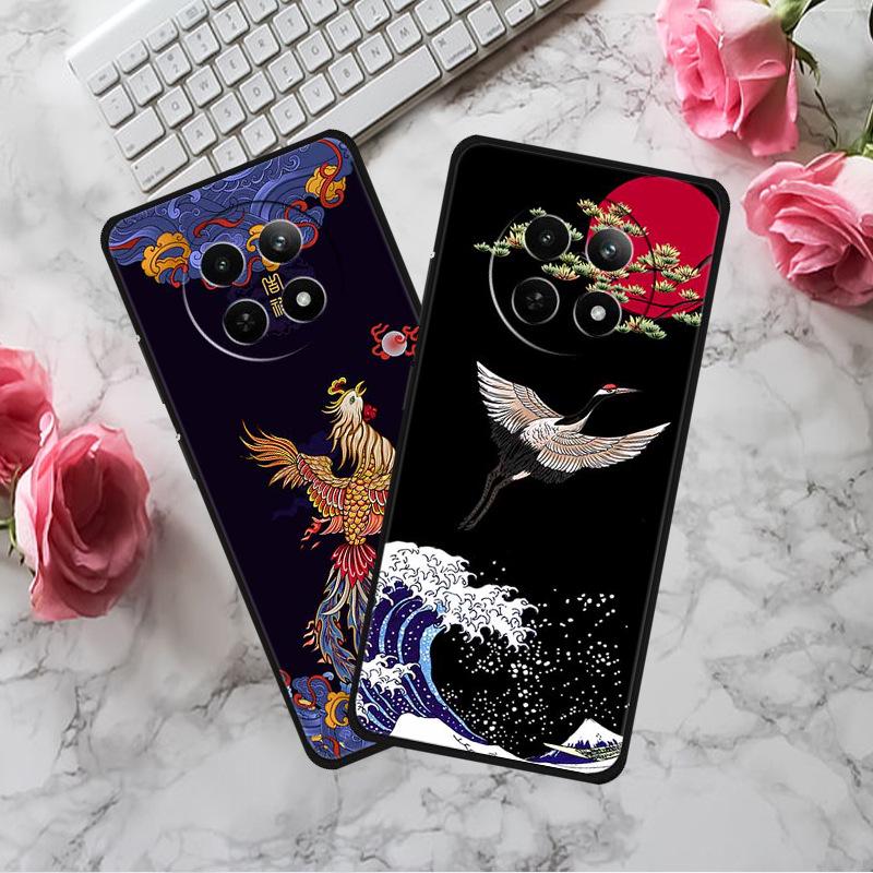 Embossed Textured Colored Soft Case for Realme 12 5G Phone