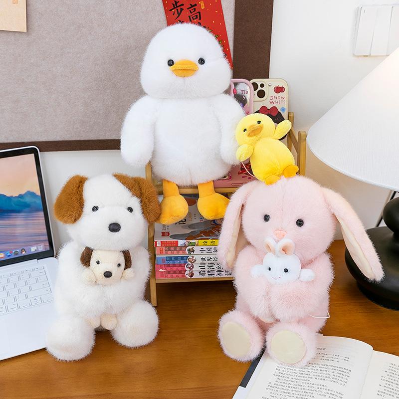 Mother and Son Series Birthday Bear Doll Cute Little White Rabbit Sleeping with Doll Fox Plush Toy Doll