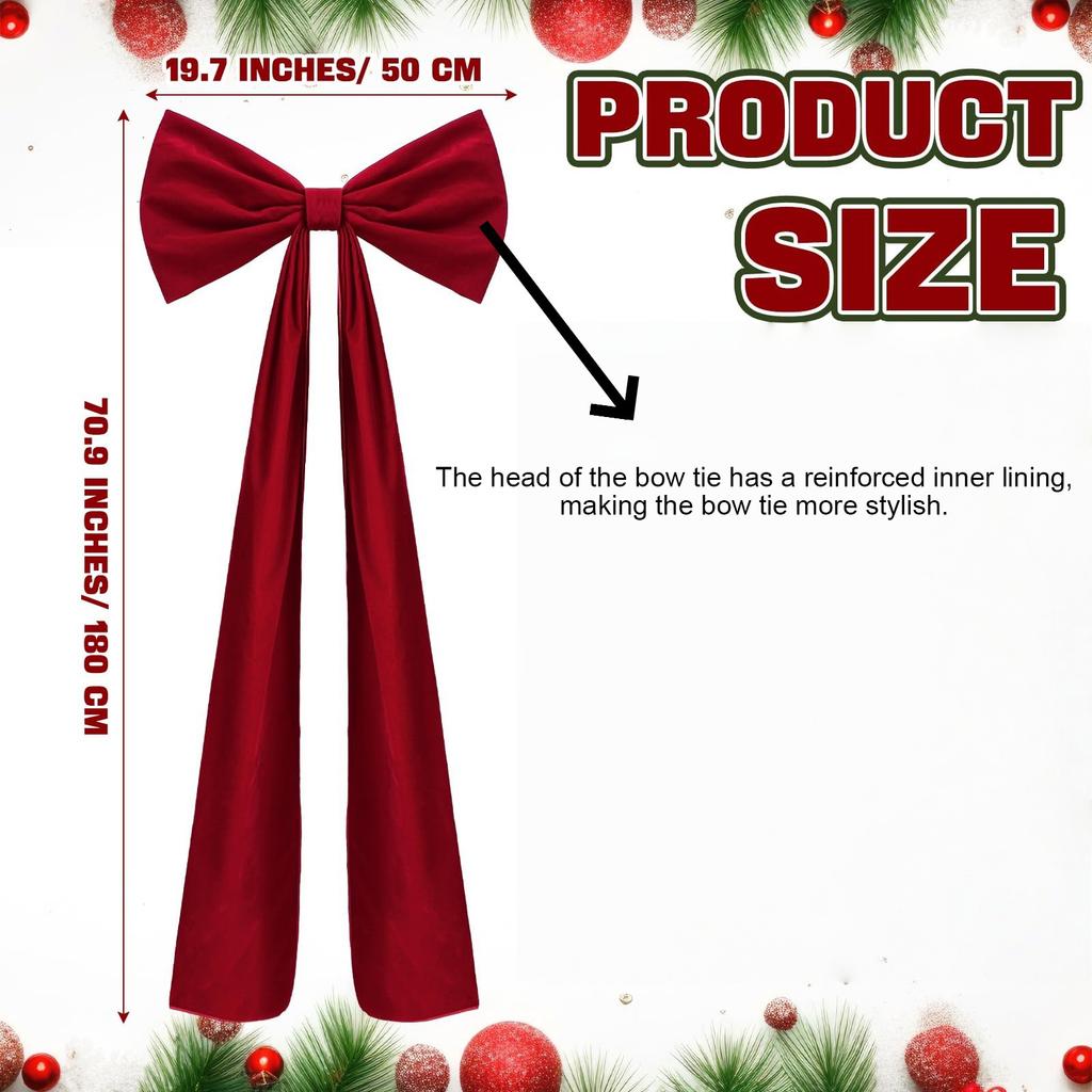 Extra Large Velvet Christmas Bows 6inch Decoration Big Bows Giant Xmas Bow for Wedding Christmas Fall Birthday Party