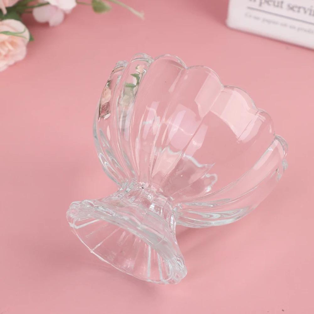 Transparent Ice Cream Bowl Flowers Shape Goblet Salad Bowl Pudding Cups  Milkshake
