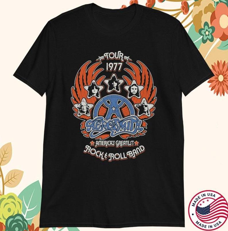 Aerosmith America s Greatest Rock And Roll Band Tour 1977 T-shirt S-5XL S