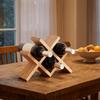 4-Bottle Wine Display Rack Standing Wine Storage Shelf Modern Solid Wood Wine Rack  Showrooms
