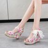 Fashion Plus Size 2025 Fashion Open Toe Women's Sandals Summer Printing Round Toe Platform Wedges Sandals for Daily Casual Dress Shoes