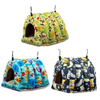Warm Bird Nest Winter Bed Snuggle Hanging House Cage Tent Plush Hideaway for Small Medium Parrot Conure Cockatiel