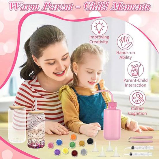Snow Sphere Tumbler Supplies DIY Accessories Kit Snow Tumbler Starter Kit with Bottles of Glitter Squeeze Bottles Funnels Tweezers