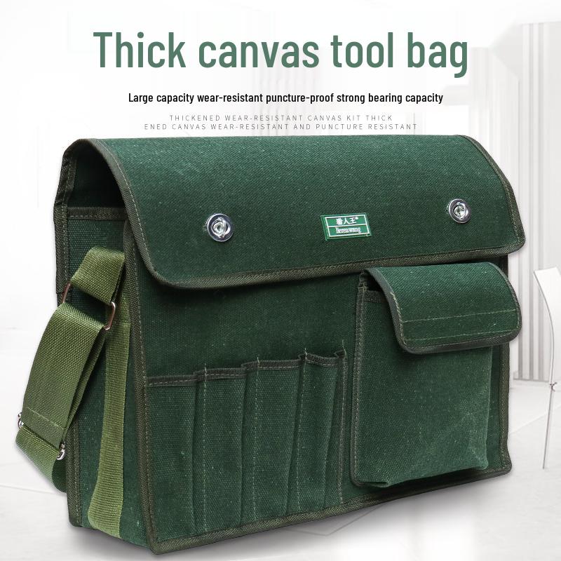 Multifunctional Electrician Canvas Tool Bag - Wear-resistant, Thickened, Shoulder/Crossbody