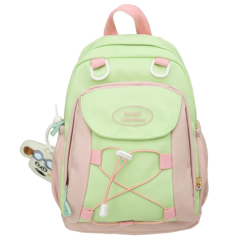 Japanese Ins Cute Contrast Schoolbag Female Junior High School Students Campus Backpack Large Capacity Leisure Travel Backpack.