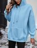 Plus Size Women's Solid Color Drop Shoulder Hooded Sweatshirt with Plus Velvet - Autumn/Winter Collection