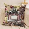 Luxury Perfumeillustration Cushion Cover Silky Short Plush Double-Sided Printed Pillow Case For Sofa All Seasons Home Decor Gift