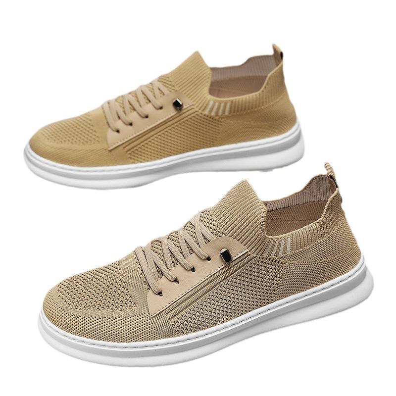 Designer Flying Woven Shoes, Lightweight Air-conditioned Shoes In Summer, Casual Low-top Board Shoes, Breathable