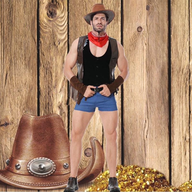 Přání Nový Halloween Západní Kovboj Pánský Kostým pro Dospělé Cosplay Barová Párty Role-playing Kostým [m Xl]