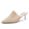 20 New slippers women's fashion woven retro half slippers pointed head bag head high heel stiletto