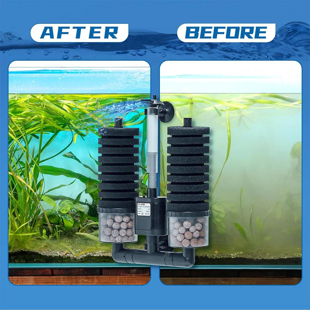 Aquarium Filter for Aquarium Fish Tank Air Pump Skimmer Biochemical Sponge Filter Sponge Clean Water Circulation Fish Farming 3W