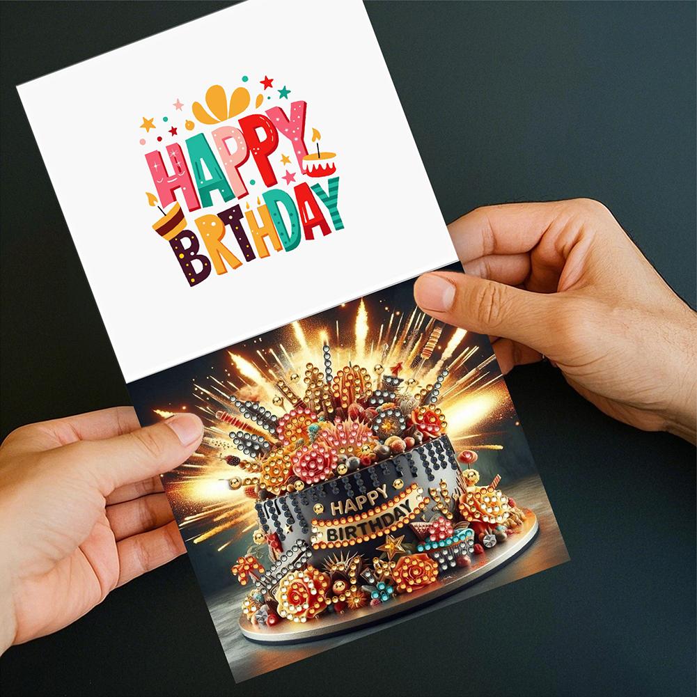 10pcs DIY Diamond Painting Greeting Card Set Birthday Designs Diamond Art Handmade Cards for Birthdays Thanksgiving and Holidays