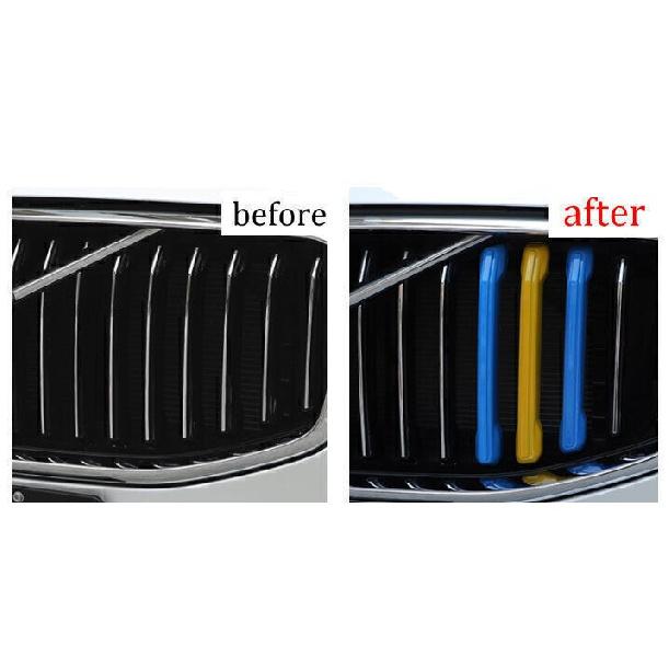 For Volvo XC60 2018-2024 3-Color Front Grille Grill Mesh Strip Cover Trim 3PCS