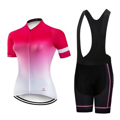 Sommer Kurze Reiten Fahrrad Radfahren Kleidung Set Farbverlauf Frauen Sport Trikots Anzüge Schwarz Trägerhose