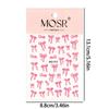 Nail Sticker Ribbon Bow White 3D Thin Diy Nail Art Decals Decoration Pink Bow Pattern Manicure Self Adhesive Nail Decals