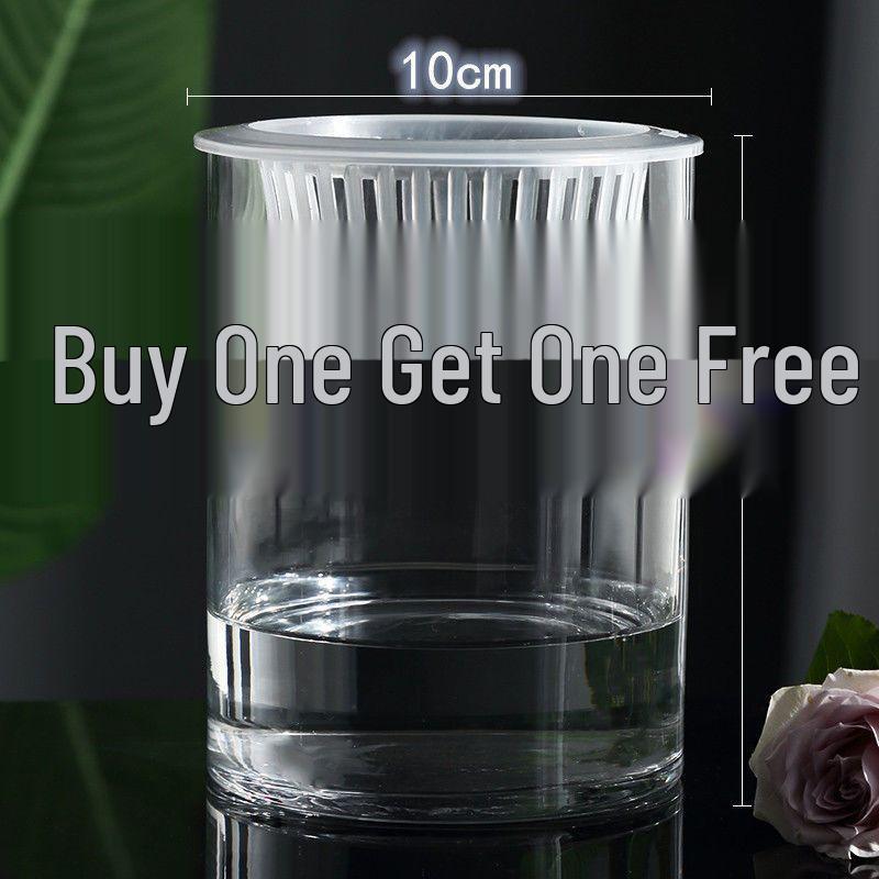 Hydroponic Glass Cylinder Vase for Pothos & Peace Lily - Transparent Water Culture Container with Free Shipping.