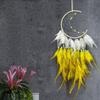 Moon Feathers Dream Catcher Living Room Wall Pendants Home Decorations Handmade Wind Chimes Window Hangings For  Girls Gifts