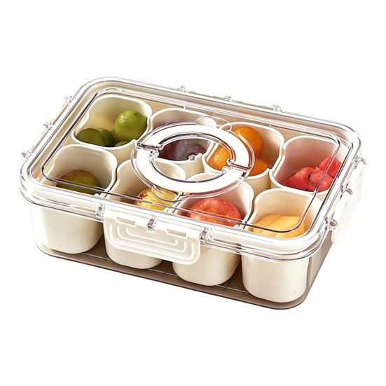 Food Storage Box with Lid And Handle Transparent Snack Organizer Moisture-proof Kitchen Container for Nuts Candies Biscuits Dried Fruits