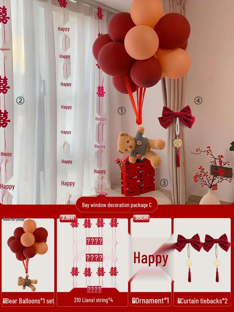 Elegante rote Vorhanghalter für Hochzeits- oder Wohnzimmerdekoration – Paar