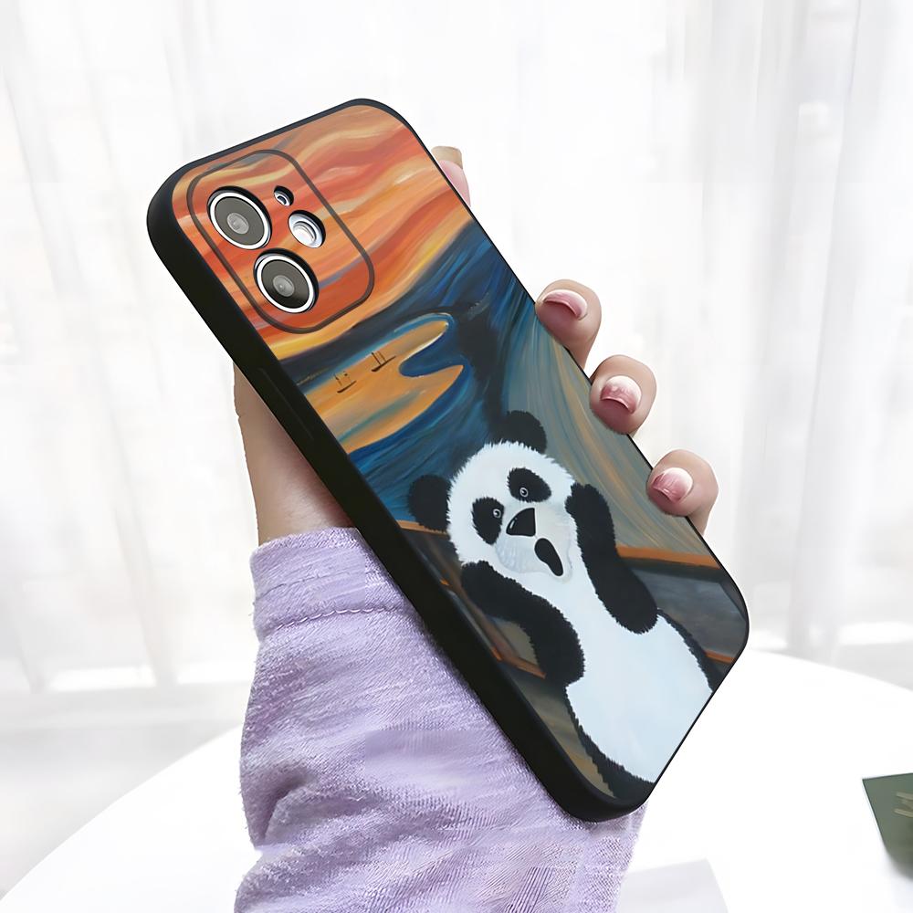 Funny P-Panda Phone Case For IPhone 17 Pro Max 15 Pro 16 14 Plus 12 13 Mini 11 Pro Shockproof Soft Cover