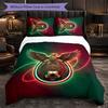 Mexico Footbal Pattern 3 Pieces Bedding Set Soft Microfiber Duvet Cover with Pillow Cases for Bedroom